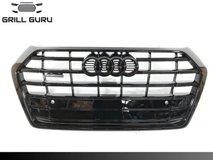 AUDI Q5 2016 - 2020 S-LINE FRONT BUMPER GRILL IN FULL GLOSS BLACK WITH BADGE NEW - Picture 1 of 11
