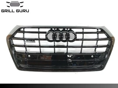 AUDI Q5 2016 - 2020 S-LINE FRONT BUMPER GRILL IN FULL GLOSS BLACK WITH BADGE NEW - Image 1 of 4