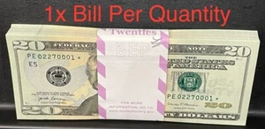 🌟🌟🌟 (1) 2017 A $20 BILL STAR NOTE 🌟🌟🌟 UNCIRCULATED From BEP Strap ~ - Picture 1 of 4