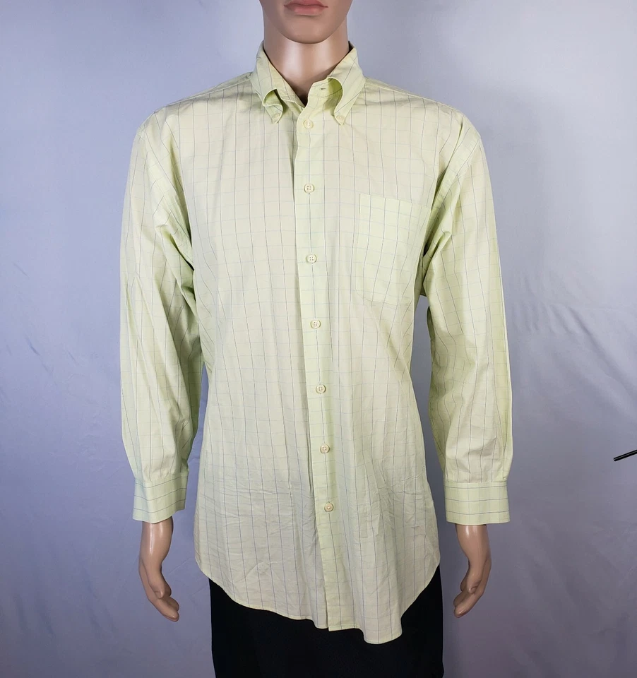 Рубашка мужская Nautica XL XLarge 16,5 32/33 желтая в полоску с длинным рукавом - Изображение 1 из 4