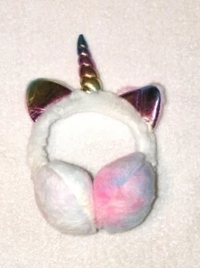 Plush Rainbow Unicorn Warm Earmuffs Kids Teens Ear Muffs NEW - Picture 1 of 2