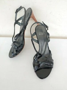 STUART WEITZMAN Made in Spain,Black Patent Leather,Strapped Women's Slingback,8M - Picture 1 of 6