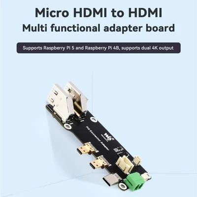 Raspberry Pi Carte d'extension multifonction Micro HDMI vers HDMI Adapter Board' - Photo 1/4