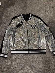 The Wild Collective Oakland Raiders Pailletten Ombre Jacke Damen Gr. S Neu Selten - Bild 1 von 8