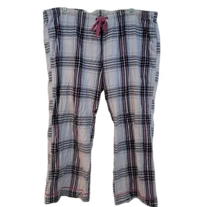 Old Navy Intimates Women's XXL 99% Cotton Pajama Pants White Pink Plaid - Picture 1 of 11