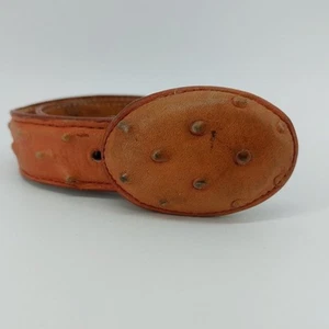Child's Boy Rodeo Mexican Western Ostridge Embossed Brown Leather Belt Belt 20 - Picture 1 of 9