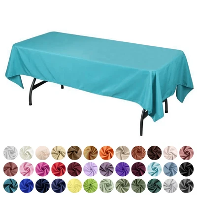 10 pcs 60" x 102" Polyester Rectangular Tablecloths Wedding Table Linens SALE - Image 1 of 3