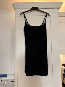 Next Women’s Black Nylon Slip Dress With Adjustable Straps Size 18 - Picture 1 of 8