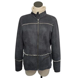 Prana Women's Fleece Lined Charcoal Gray Pennylane Coat Jacket Size Large - Picture 1 of 10