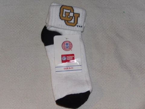 NCAA Colorado Buffaloes Fold Down Adult Socks Sz 9-11 NWT Cover
