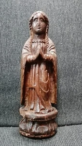 Vecchia Madonna Valdostana in legno del XIX secolo cm 21x7x5 Antikidea - Foto 1 di 7