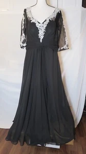 NWT Black XL Dressale Ball Gown Wedding Dress: Silver Floral Decoration - Bild 1 von 10