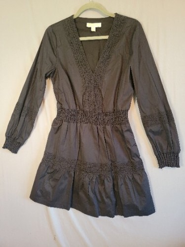 Gonna a più livelli Michael Kors abito da donna taglia media nero pizzo vita arricciata