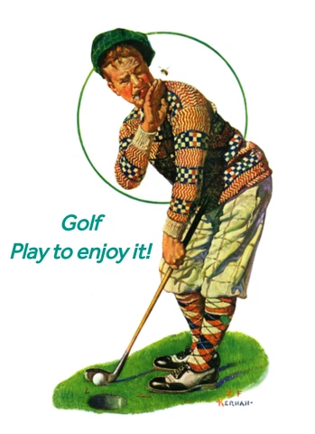 Golf Motivational Fridge Magnet Vintage Golfing Art See 100's in Store Cover