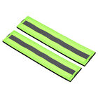 2pcs 1x6" Reflective Patch Hook and Loop Fastener Night Safety Appliques, Green