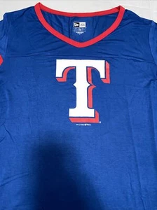 Houston Texans NFL New Era Women's Blue Short Sleeve V Neck T-Shirt Size Medium - Picture 1 of 6
