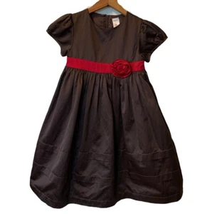 Gymboree Girls Dress Size 7 Brown with Red Accents Formal Occasion - Picture 1 of 10