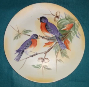 Rare Lefton Bluebird Plate Hand-Painted Vintage Porcelain 8.5" Beautiful SL5882 - Picture 1 of 5