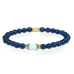 Bracciale Unisex GERBA LAB041 Elastico con Pietre Naturali e Murrina - Picture 1 of 2