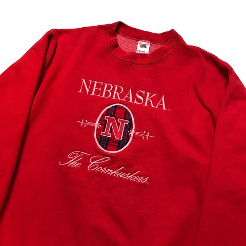 Vintage Nebraska Cornhuskers Sweatshirt Crewneck Red NCAA Size Medium Cover