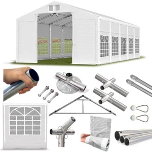 5x10x2,5 Partyzelt Gartenzelt Eventzelt Cateringzelt weiß Ganzjährige PVC W - Bild 1 von 4