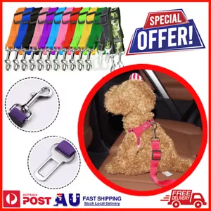 Pet Dog Seat Belt Safety Car Vehicle Adjustable Harness Lead Seat belt Nylon AU - Picture 1 of 12