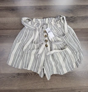 American Eagle High Waisted Shorts Small Womens Striped Belted Festival NWT $35 - Picture 1 of 9