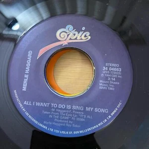 Merle Haggard - All I want tot do is Sing my Song 34 04663 45rpm VG+ R28 - Picture 1 of 2