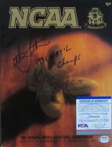 Christian Laettner Firmado Duque 1991 NCAA Final Four Champ Programa PSA/DNA 167213 - Imagen 1 de 2