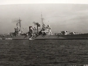 USS Brooklyn WWII Era RPPC Antique Steamer Naval Warship Geo. Winstead 433 - Picture 1 of 3