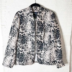 J. CREW black and tan leopard print Going Out cropped blazer jacket 6 - Picture 1 of 11