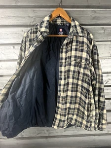 Vintage Chaps Plaid Long Sleeve Quilted Flannel Shirt Mens M grunge distressed - Picture 1 of 11
