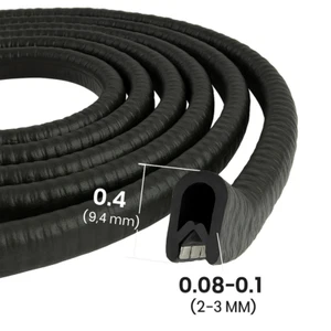 Rubber Edge Trim Seal Black 10FT | U Channel Grip for Car Door Metal 1/16-1/8 - Picture 1 of 8