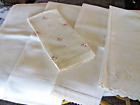 Lot of 5 Vintage Guest Hand Towels - Monogram - Huck Linen Damask, Embroidery