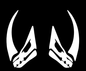 Mudhorn Signet Mandalorian Two 6" White Vinyl Decals Car Truck Windows Laptop - Picture 1 of 3