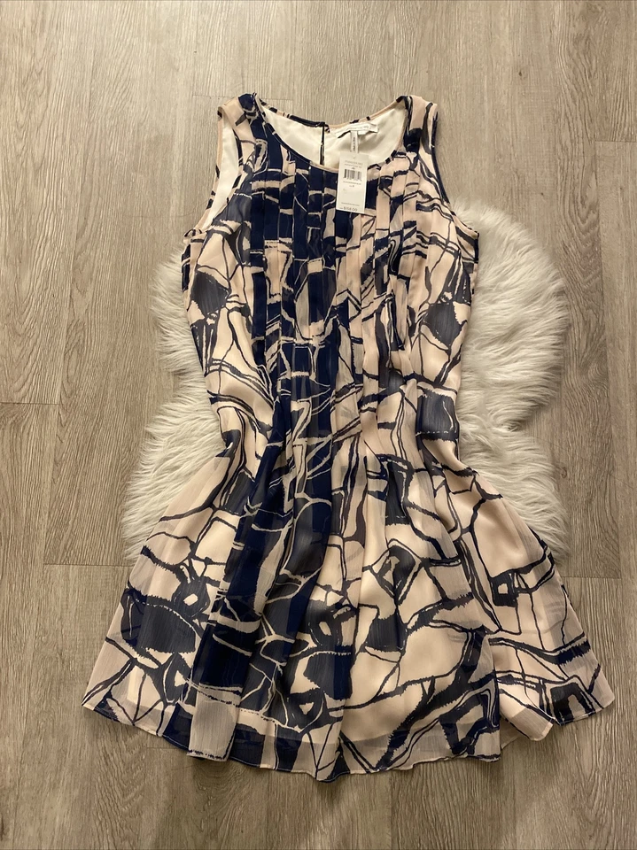 Max And Cleo Blue beige  Dress Size Small - Medium New NWT Sleeveless $158 - Image 1 of 4