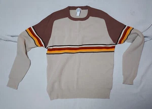 ROB WINTER Maglione Vintage Uomo XL Acrilico Retro Righe Hipster SPEDIZIONE GRATUITA - Foto 1 di 3