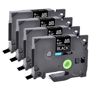 4x Compatible with Brother TZ TZe-315 ruban étiqueteuse Blanc sur noir 6mm - Photo 1/4