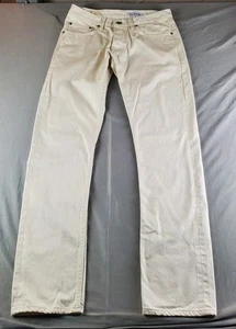 Gustin Jeans Men 34 Ivory Straight Slim Raw # 343 Natural Summer Selvedge Denim - Picture 1 of 17