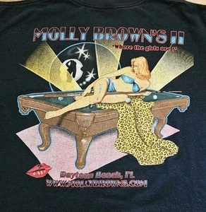 Vintage 90s Molly Brown's T Shirt Gentlemen's Strip Club Daytona Florida XL Pool - Picture 1 of 4