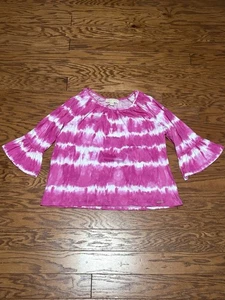 Michael Kors Women's Pink Tie Dye Flounce Sleeve Top Blouse, Size Large - Picture 1 of 7