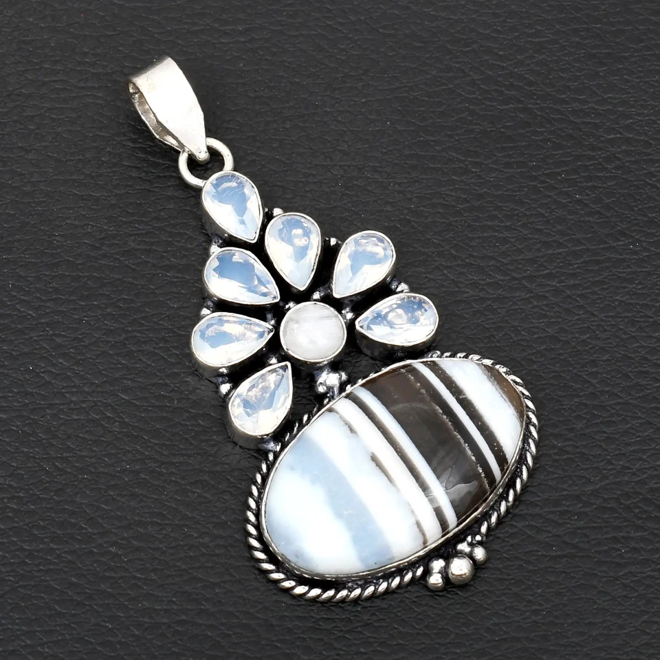 Owyhee 蛋白石 宝石 民族手工吊坠 珠宝礼品 2.88" AP-18668 — 第 1/1 张图片