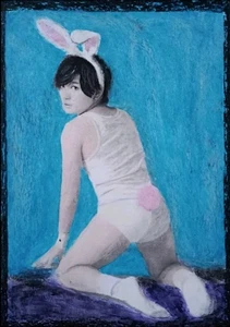 Moderne Kunst - Portrait Man - Ölkreide Auf Papier A4 - Bild 1 von 2