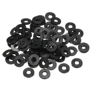 100 Pack M6 Rubber Flat Washer 6mm ID 13mm OD Sealing Spacer Gasket Ring Black - Picture 1 of 6