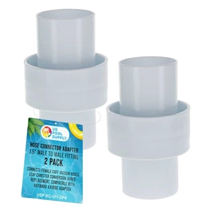 2 Pack Hose Connector Adapter, 1.5" Male to Male Fitting - Conversion Joiner - Picture 1 of 5