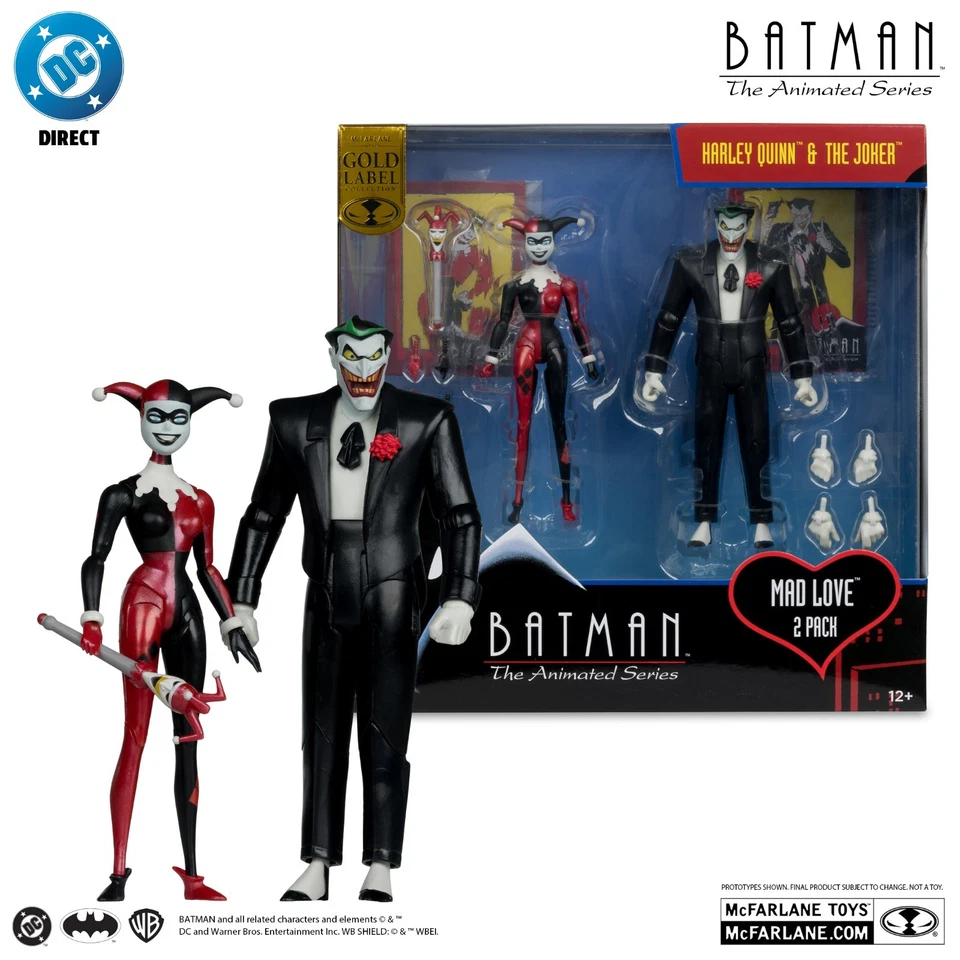 DC Direct Batman Animated Series 7" Figure Harley Quinn & The Joker Gold Label