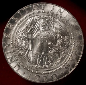 Austria 50 Schilling 1970 - 0.90 Silver - Innsbruck University (M1809) - Picture 1 of 2