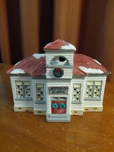 Vintage 1987 Department 56 Original Snow Village Jefferson School 5082-2 - Picture 1 of 7