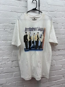 Vintage Backstreet Boys Shirt Mens Large White 1998 Tour Graphic Band Tee 90s - Picture 1 of 13