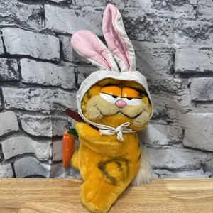 9" Garfield Easter Bunny Plush Vintage 1981 Fun Farm by Dankin w/ removable ears - Picture 1 of 5